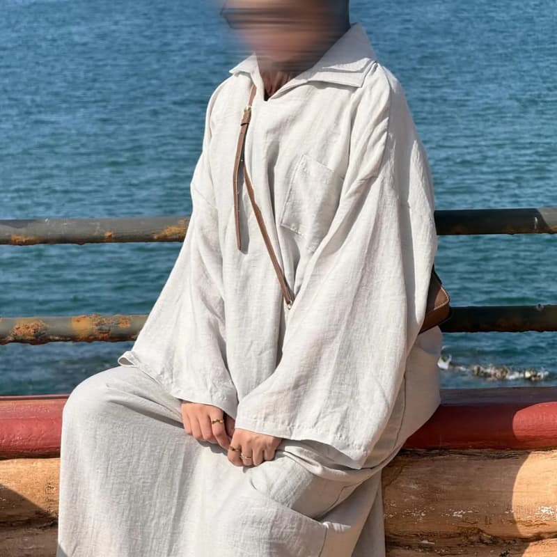 Abaya en Fil de Coton – Élégance, Douceur & Modernité