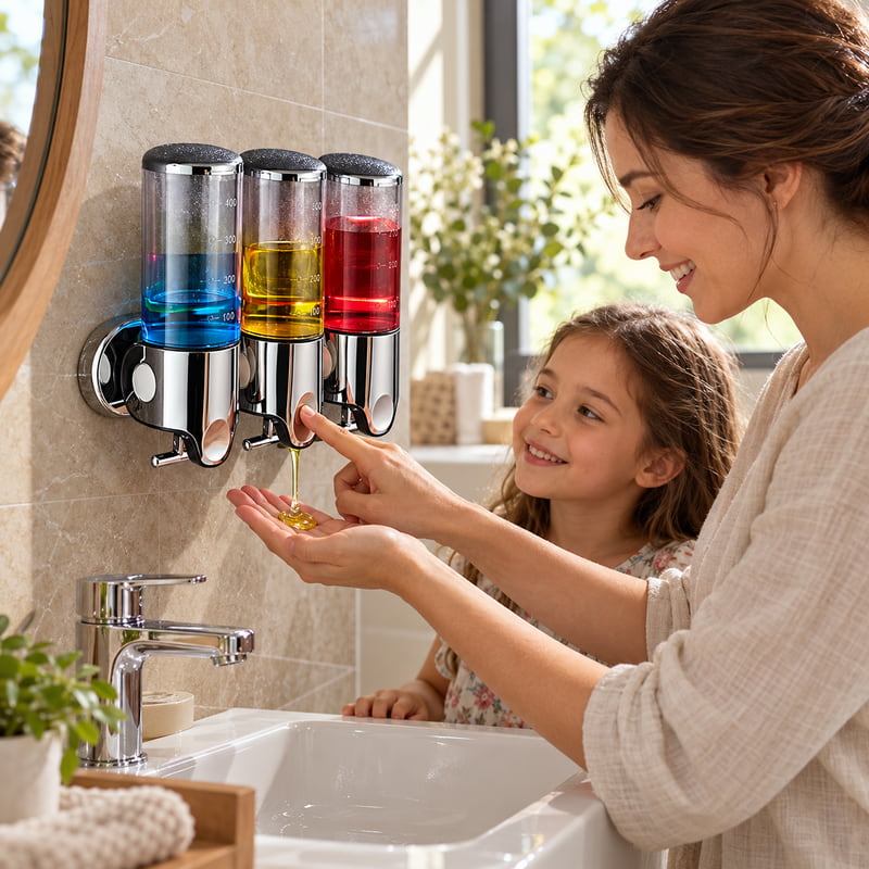 Distributeur mural triple de savo